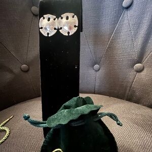 Sterling Silver pierced Sandollar Earrings